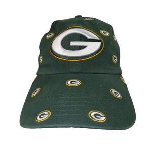 '47 Brand Green Bay Packers All Over Logo Strapback Hat Women's OSFM